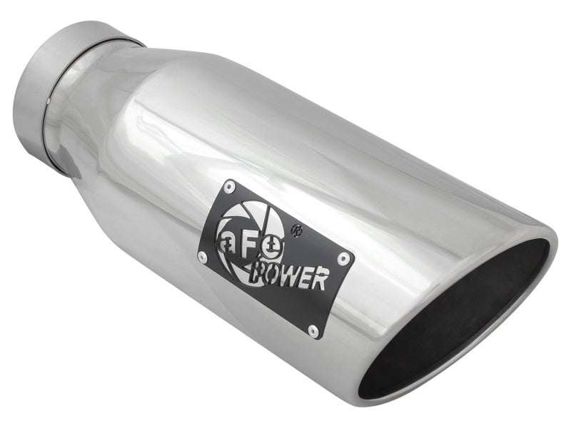 aFe Diesel Exhaust Tip Bolt On Polished 4in Inlet x 6in Outlet x 15in Long - DTX Performance