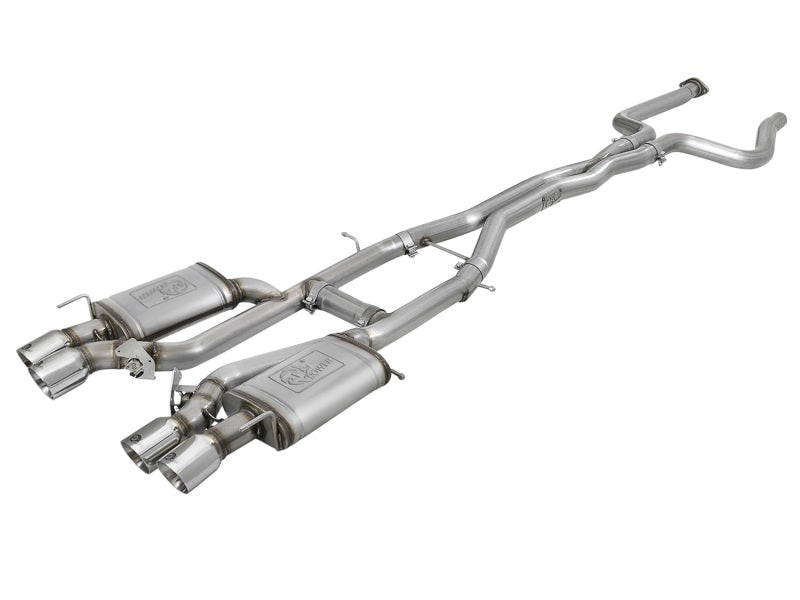 aFe MACHForce XP 3in 304 SS Cat-Back Dual Mode Exhaust w/ Polished Tips 16-17 Cadillac ATS-V V6-3.6L - DTX Performance