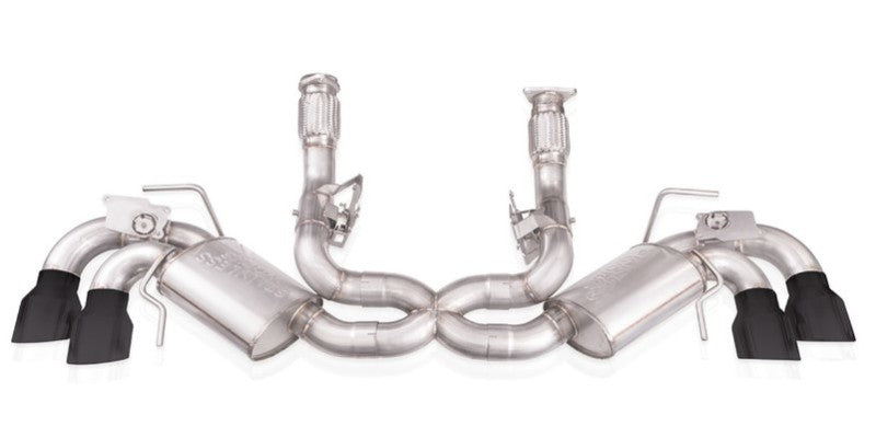 Stainless Works 20-21 Chevrolet Corvette C8 6.2L Redline Cat-Back Exhaust w/ Matte Black Tips - DTX Performance