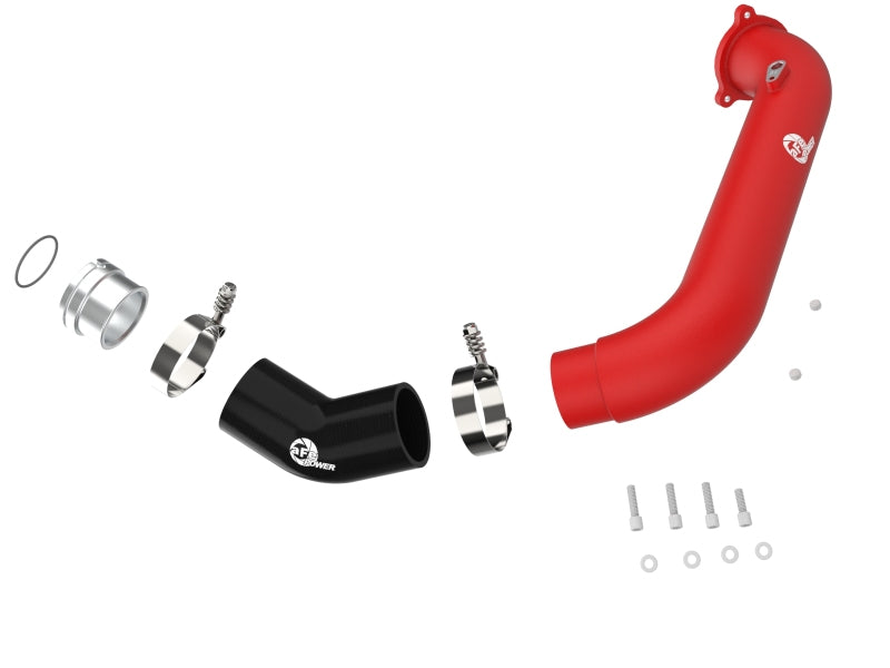 aFe BladeRunner Red 2-3/4in Aluminum Charge Pipe 2021 Toyota Supra GR (A90) I4-2.0L (t) B48 - DTX Performance