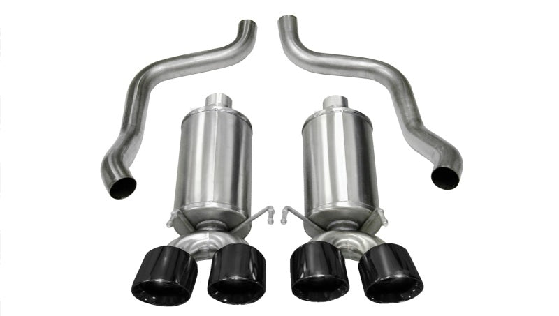 Corsa Black Xtreme Axle-Back Exhaust w/Dual Black 3.5in Tips 09-13 Chevrolet Corvette C6 6.2L V8 - DTX Performance