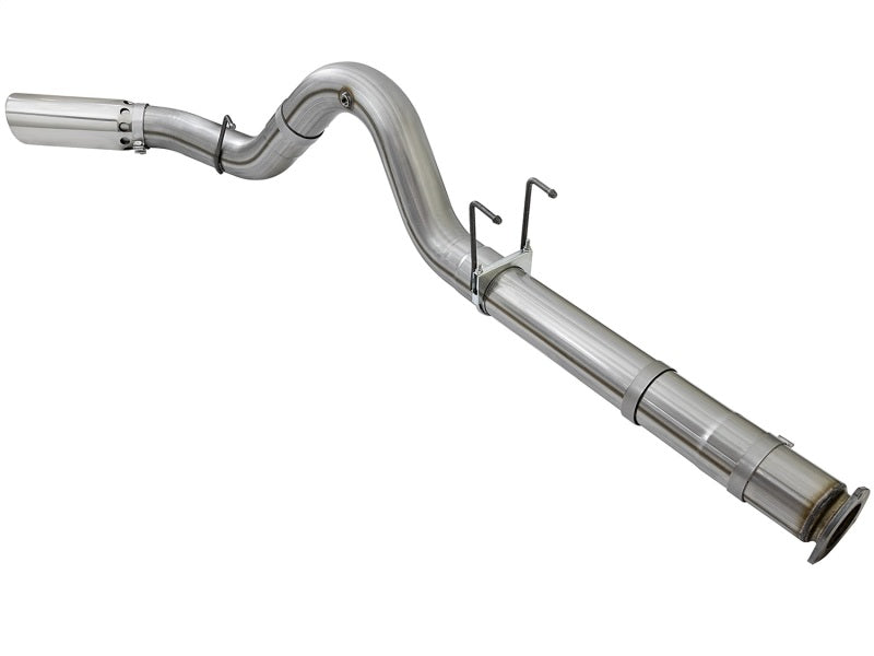 aFe LARGE BORE HD 5in 409-SS DPF-Back Exhaust w/Polished Tip 2017 Ford Diesel Trucks V8 6.7L (td) - DTX Performance