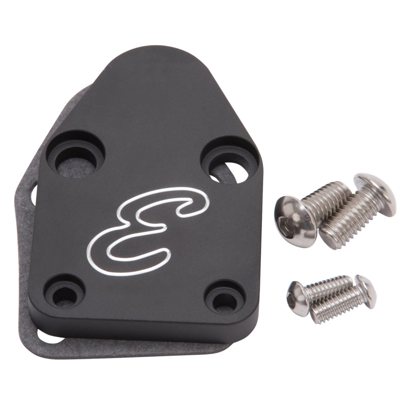 Edelbrock Fuel Pump Block-Off Plate SBC Billet Aluminum - DTX Performance