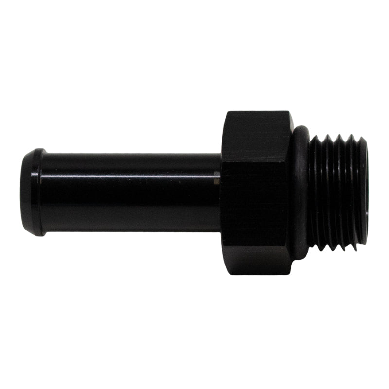 DeatschWerks 6AN ORB Male to 3/8in Male Barb Fitting (Incl O-Ring) - Anodized Matte Black - DTX Performance