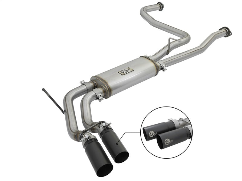 aFe POWER Rebel Series 2-1/2in 409 SS Cat Back Exhaust w/ Black Tips 16-17 Nissan Titan V8 5.6L - DTX Performance