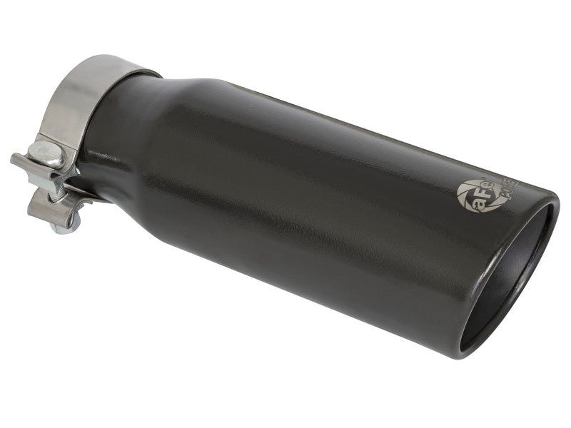 aFe MACH Force-Xp 409 Stainless Steel Clamp-on Exhaust Tip 3in Inlet 4in Outlet - Black - DTX Performance