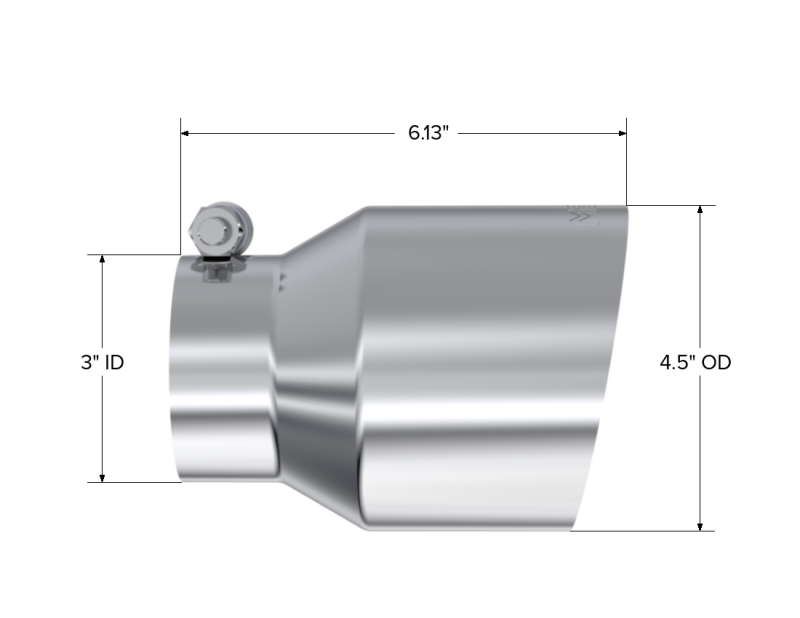 MBRP Universal Stainless Steel Dual Wall Tip 4.5in OD/3in Inlet/6.13in L - DTX Performance