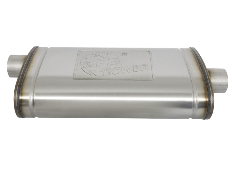 aFe MACHForce XP SS Muffler 3in Center Inlet / 3in Offset Outlet 22in L x 11n W x 6in H Body - DTX Performance