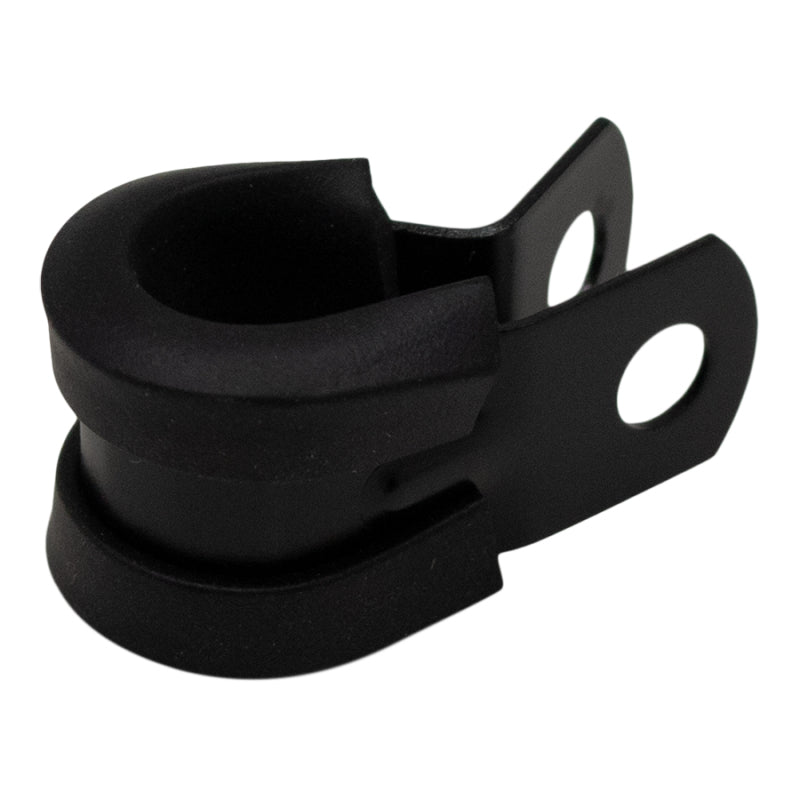 DeatschWerks Rubber Cushioned P-Clamp for 6AN Hose - 9.5mm Clamp Id - Anodized Matte Black - DTX Performance