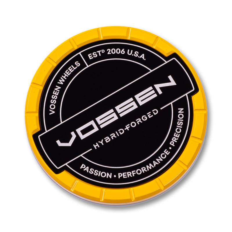 Vossen Billet Sport Cap - Large - Hybrid Forged - Yellow - DTX Performance