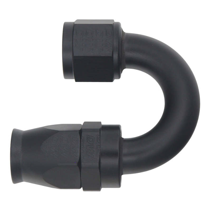 DeatschWerks 10AN Female Flare Swivel 180-Degree Hose End PTFE - Anodized Matte Black - DTX Performance