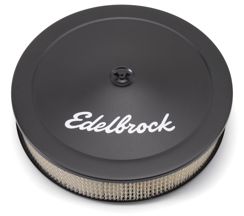 Edelbrock Air Cleaner Pro-Flo Series Round Steel Top Paper Element 14In Dia X 3 75In Dropped Base - DTX Performance