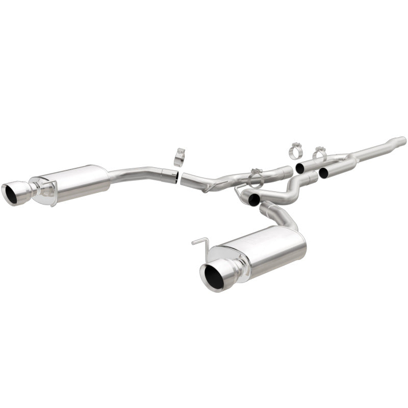 MagnaFlow Cat Back, SS, 2.5in, Street, Dual Split Polished 4.5in Tips 2015 Ford Mustang Ecoboost - DTX Performance