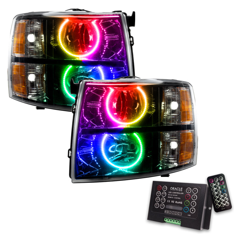 Oracle 07-13 Chevy Silverado SMD HL - Black - Round Style - ColorSHIFT w/ 2.0 Controller - DTX Performance