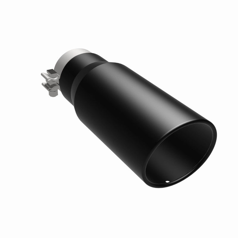 MagnaFlow Tip Stainless Black Coated Single Wall Round Single Outlet 5in Dia 3.5in Inlet 14.5in L - DTX Performance