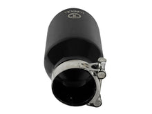 Load image into Gallery viewer, aFe Takeda 304 Stainless Steel Clamp-On Exhaust Tip 2.5in.Inlet / 4in Outlet - Black - DTX Performance