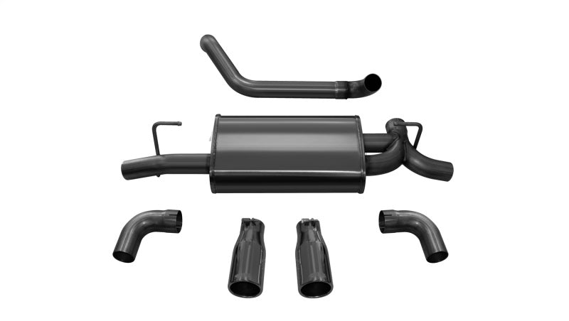 Corsa 18+ Jeep Wrangler JL 2.5in Dual Rear Exit Black Tips Sport Axle-Back Exhaust - DTX Performance