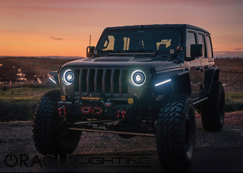 Oracle Oculus Bi-LED Projector Headlights for Jeep JL/Gladiator JT - Matte Black - 5500K - DTX Performance