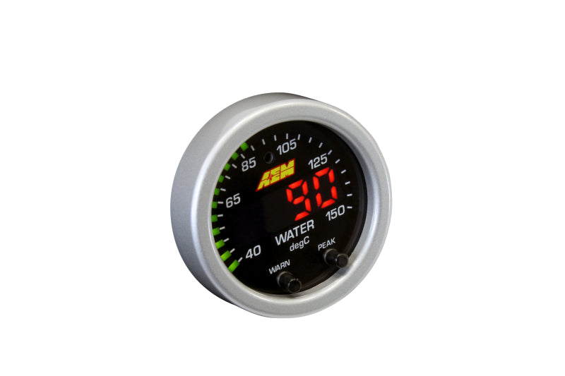 AEM X-Series Temperature 100-300F Gauge Kit (ONLY Black Bezel and Water Temp. Faceplate) - DTX Performance