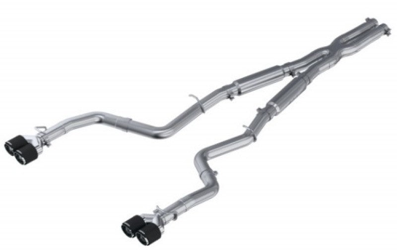 MBRP 15-16 Dodge Challenger RT 5.7L T304 SS 3in Dual Rear Cat-back CF Quad Tips - Street - DTX Performance