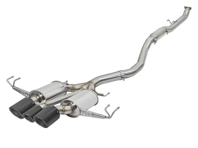 aFe POWER Takeda 2-1/2in to 2-1/4in 304SS Catback Dual-Exit Exhaust 17+ Honda Civic Type R w/CF Tips - DTX Performance