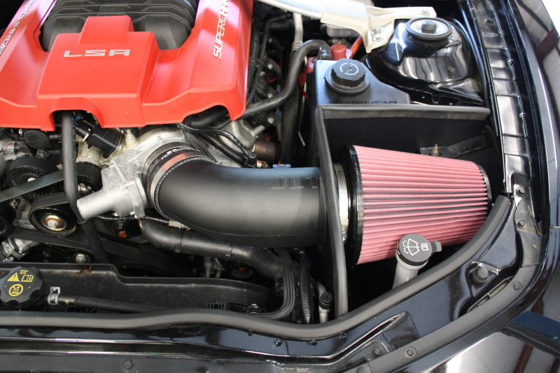 JLT 12-15 Chevrolet Camaro ZL1 Black Textured Big Air Intake Kit w/Red Filter - Tune Req - DTX Performance