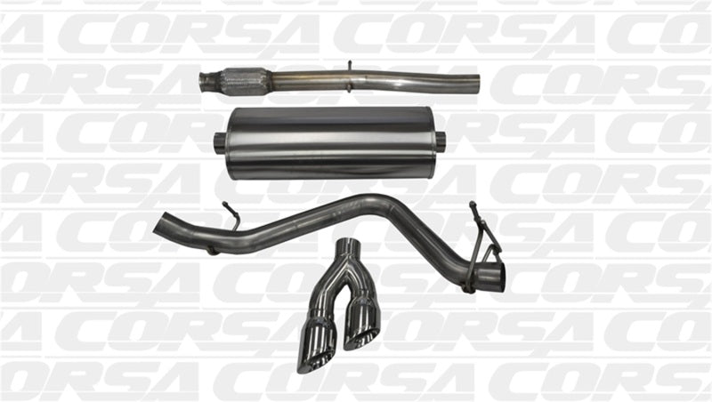 Corsa 14 GMC Sierra/Chevy Silv 1500 Crew Cab/Short Bed 5.3L V8 Polished Sport Single Side CB Exhaust - DTX Performance