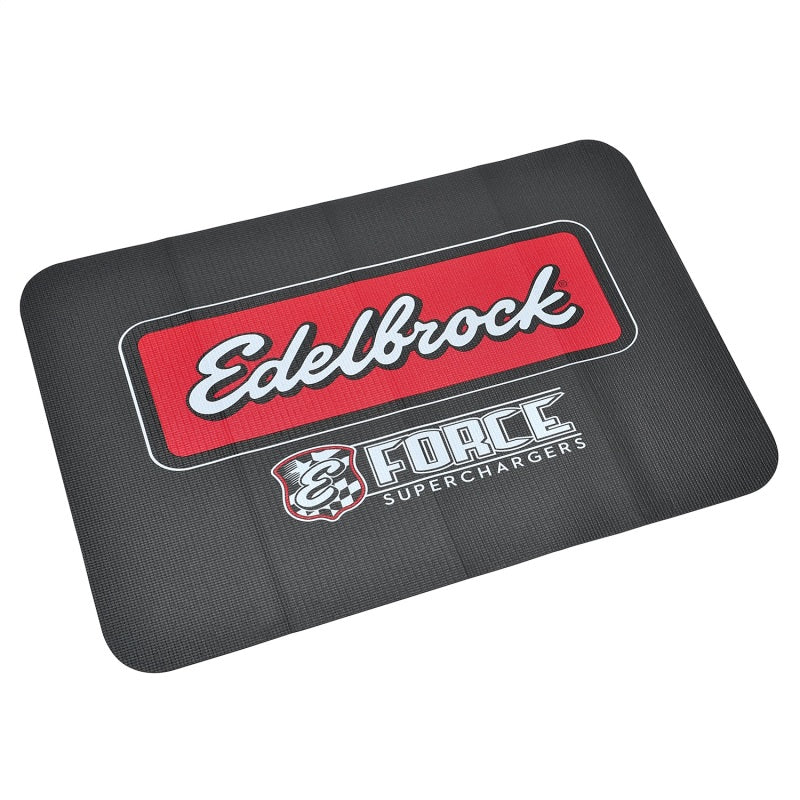 Edelbrock Racing Fender Cover - PVC Foam Mat - 2 Color Printed Edelbrock Racing Logo - DTX Performance