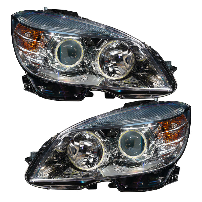 Oracle 08-11 Mercedes Benz C-Class Pre-Assembled Headlights Chrome Housing ColorSHIFT w/o Controller - DTX Performance