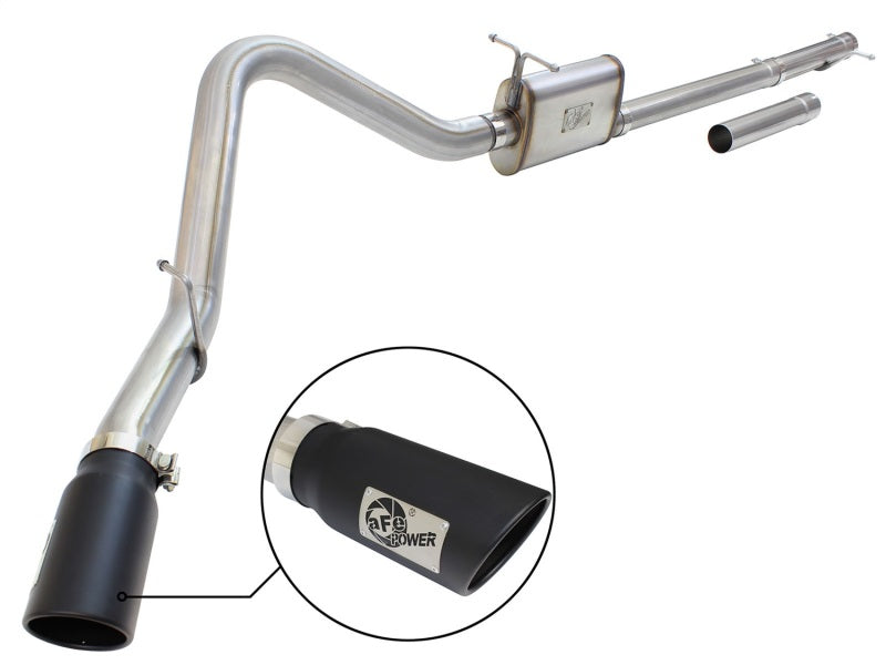 aFe MACHForce XP Exhaust 3in-3.5in SS Single Side Ext CB w/ Black Tip 99-04 Ford F150 V8 5.4L/6.8L - DTX Performance