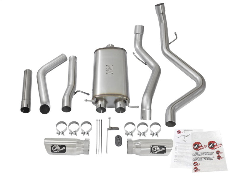 aFe MACH Force-Xp 3in CB SS Dual Exhaust w/Polished Tips 09-16 GM Silverado/Sierra 4.3L/4.8L/5.3L - DTX Performance