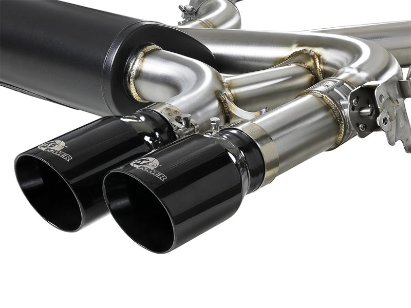 aFe MACH Force-Xp 3.5in. 304 SS C/B Exhaust System 15-18 BMW X5 M (F85) V8-4.4L (tt) - Black Tip - DTX Performance