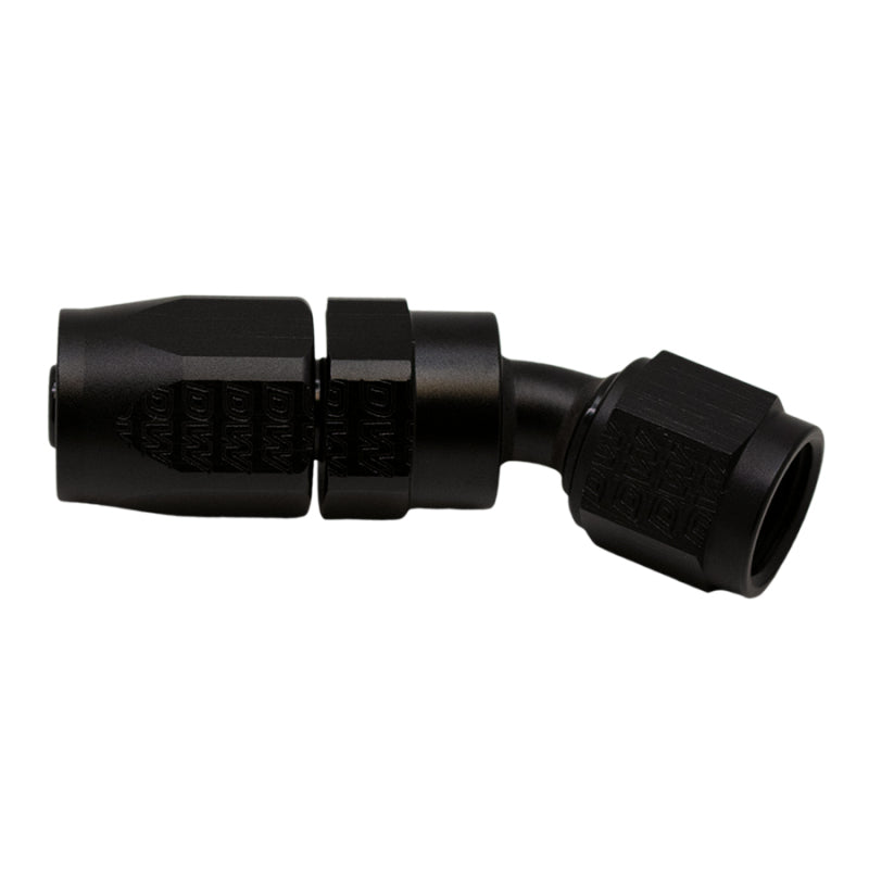 DeatschWerks 6 AN Female Flare Swivel 30-Degree Hose End CPE - Anodized Matte Black - DTX Performance