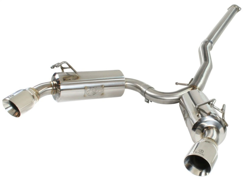 aFe Takeda Exhaust 304SS Dual Cat-Back w/ Polished Tips 08-13 Mitsubishi Lancer Evo X L4 2.0L Turbo - DTX Performance