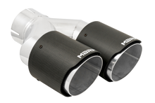 Load image into Gallery viewer, MBRP 3in ID / Dual 4in OD Out Staggered L 9.37in / R 9.87in Dual Wall Carbon Fiber Univ Exhaust Tip - DTX Performance