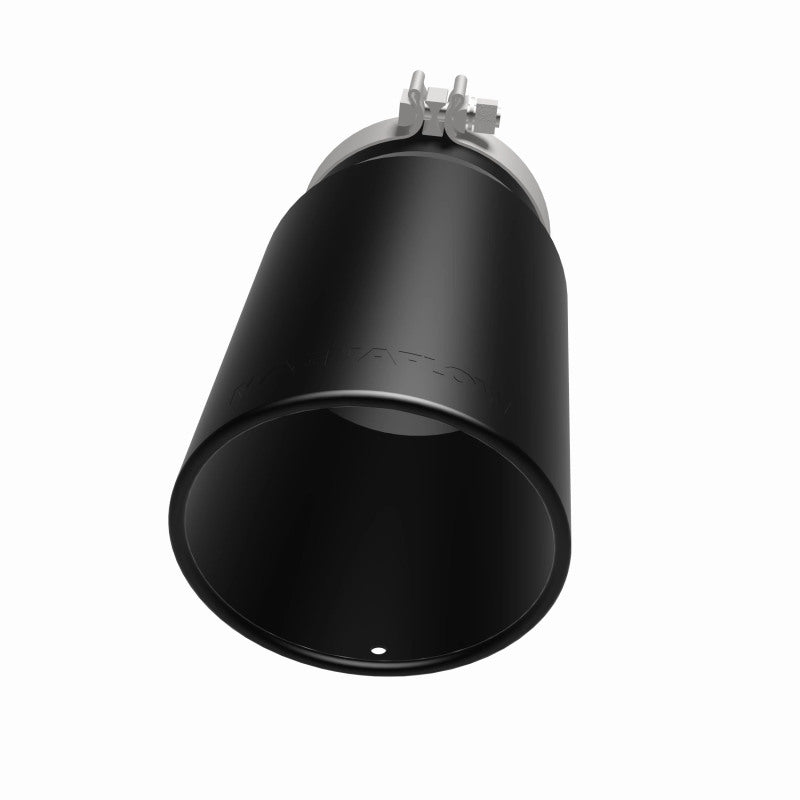 MagnaFlow Tip Stainless Black Coated Single Wall Round Single Outlet 6in Dia 5in Inlet 13in L - DTX Performance