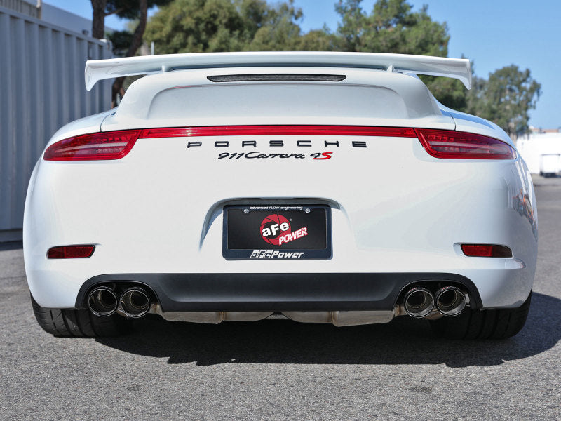 aFe MACHForce XP 12-16 Porsche 911 Carrera H6-3.8L SS-304 Cat-Back Exhaust w/Carbon Fiber Tips - DTX Performance