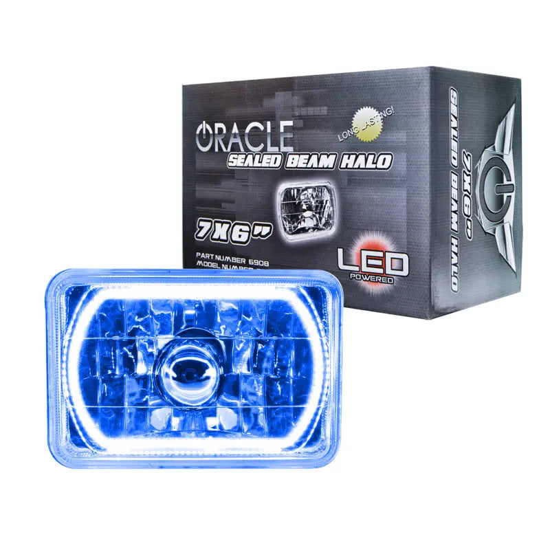 Oracle Pre-Installed Lights 7x6 IN. Sealed Beam - Blue Halo - DTX Performance