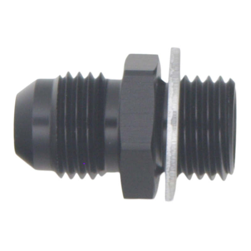 DeatschWerks 6AN Male Flare to M14 X 1.5 Male Metric Adapter (Incl Washer) - Anodized Matte Black - DTX Performance