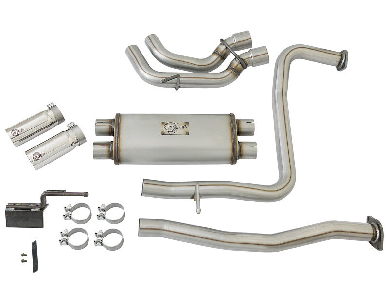 aFe POWER Rebel Series 2-1/2in 409 SS Cat Back Exhaust w/ Polished Tips 16-17 Nissan Titan V8 5.6L - DTX Performance