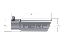 Load image into Gallery viewer, MBRP Universal Tip 3in O.D. Angled Rolled End 3 inlet 10 length - DTX Performance