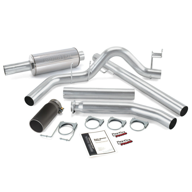 Banks Power 98-02 Dodge 5.9L Std Cab Monster Exhaust System - SS Single Exhaust w/ Black Tip - DTX Performance