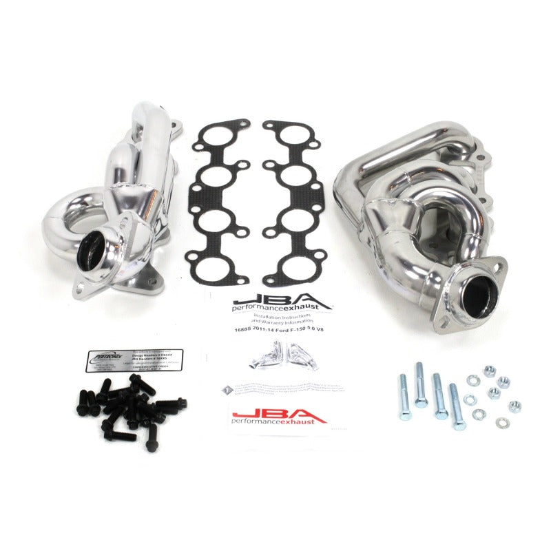 JBA 11-14 Ford F-150 5.0L Coyote 1-5/8in Primary Silver Ctd Cat4Ward Header - DTX Performance