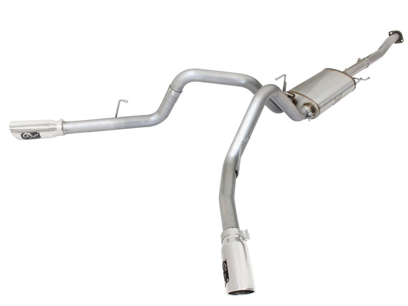 aFe MACHForce XP Exhaust 3in SS Dual Side Exit CB w/ Polish Tips 15 Ford F150 Ecoboost V6-2.7L/3.5L - DTX Performance