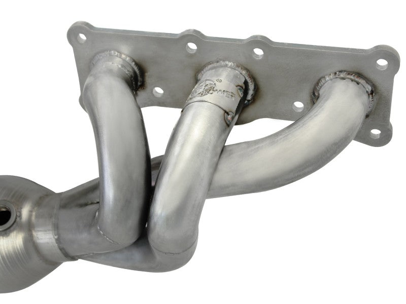 aFe 08-13 BMW 128i (E82/88) L6 3.0L Twisted Steel 304 Stainless Steel Long Tube Header w/ Cat - DTX Performance