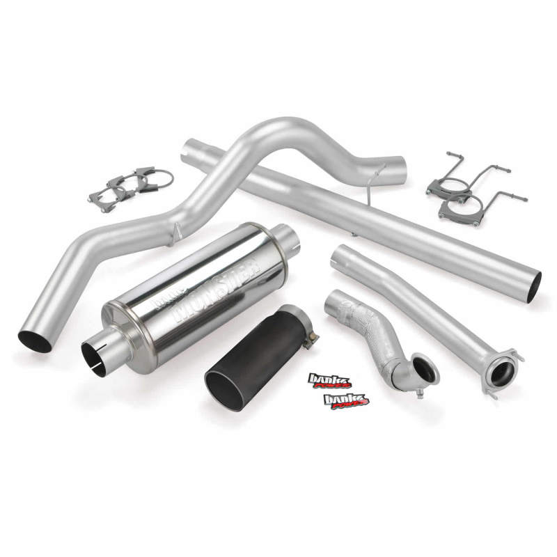 Banks Power 94-97 Ford 7.3L ECSB Monster Exhaust System - SS Single Exhaust w/ Black Tip - DTX Performance