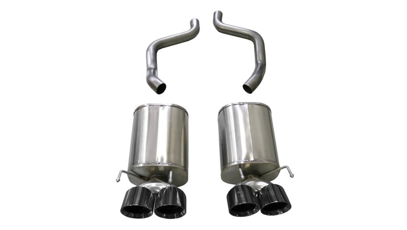 Corsa 05-08 Chevrolet Corvette (C6) 6.0L/6.2L Black Sport Axle-Back Exhaust w/4.5in Tips - DTX Performance