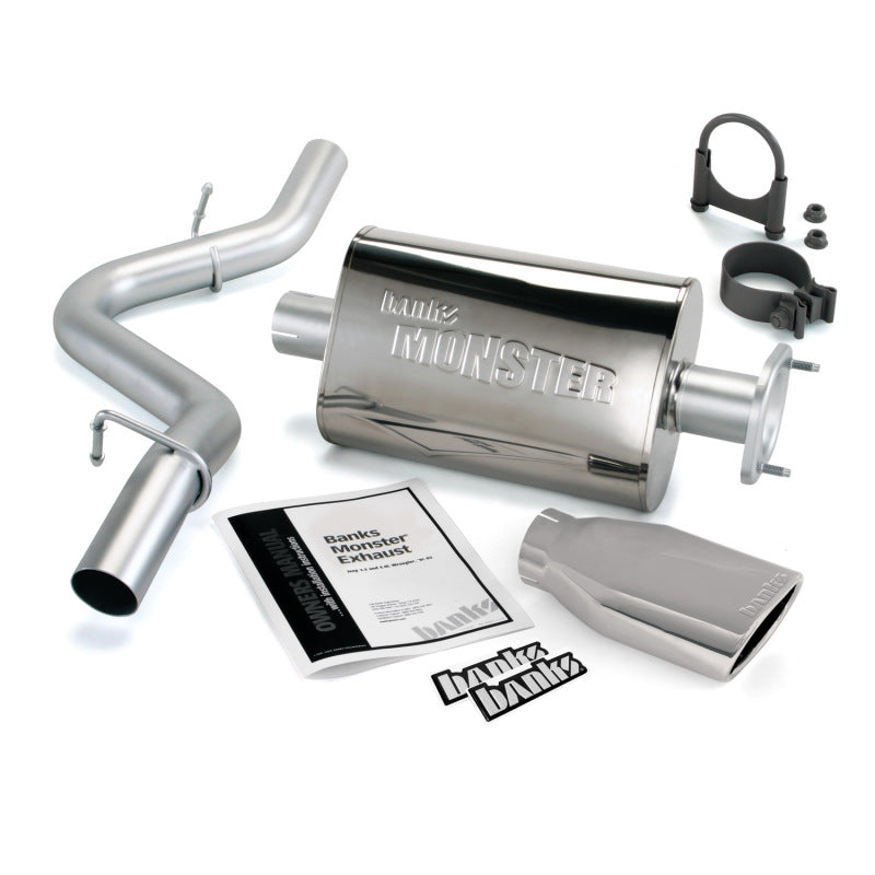 Banks Power 04-06 Jeep 4.0L Wrangler Unlimited Monster Exhaust Sys - SS Single Exhaust w/ Chrome Tip - DTX Performance