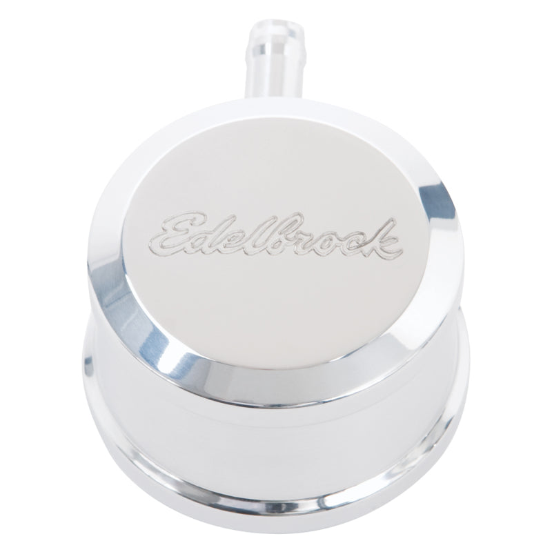 Edelbrock PCV for Valve Cover Aluminum Round Push In w/ 90-Degree Port Breather Look w/ Etched Logo - DTX Performance