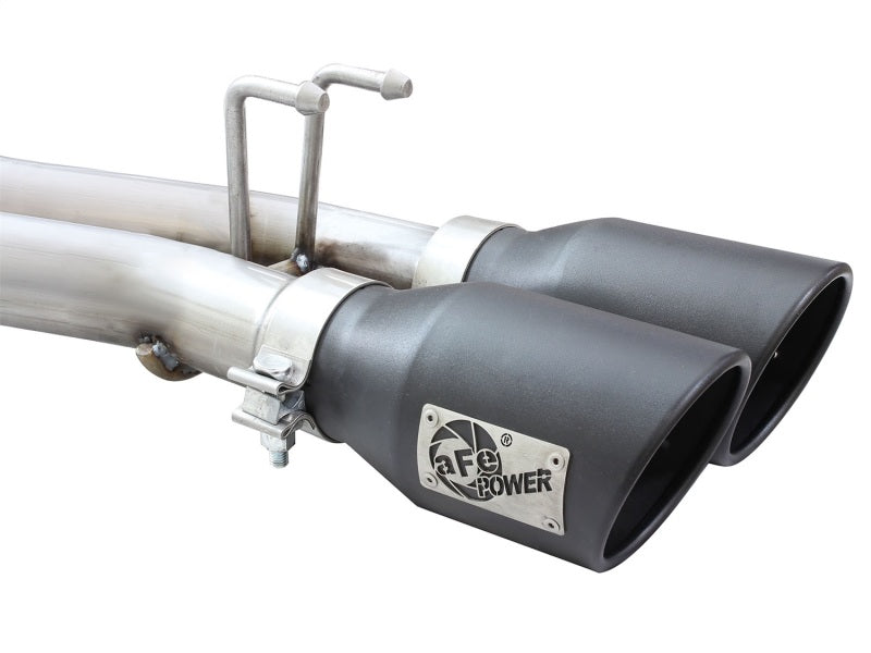 aFe Rebel Series Cat-Back 2.5in Dual Center Exit SS Exhaust w/ Black Tips 07-14 Jeep Wrangler V6 - DTX Performance